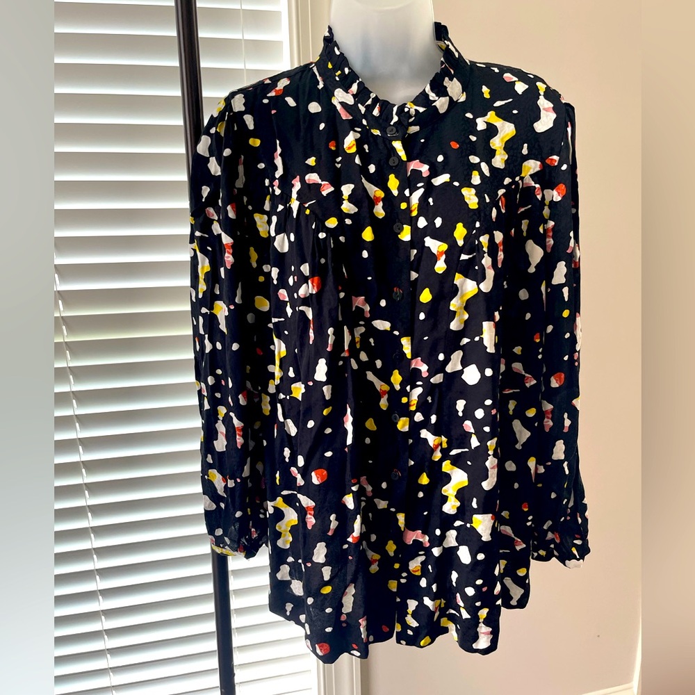 Women's Black Patterned Blouse